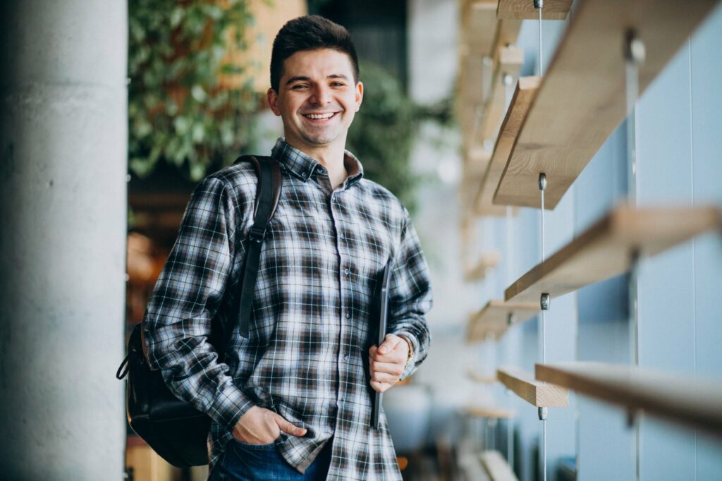 young man with oral hygiene